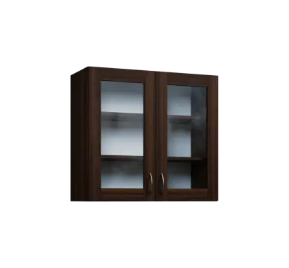 CH - 8S horní skříňka, 2-dveřová, prosklená, 730x800x300, ořech královský