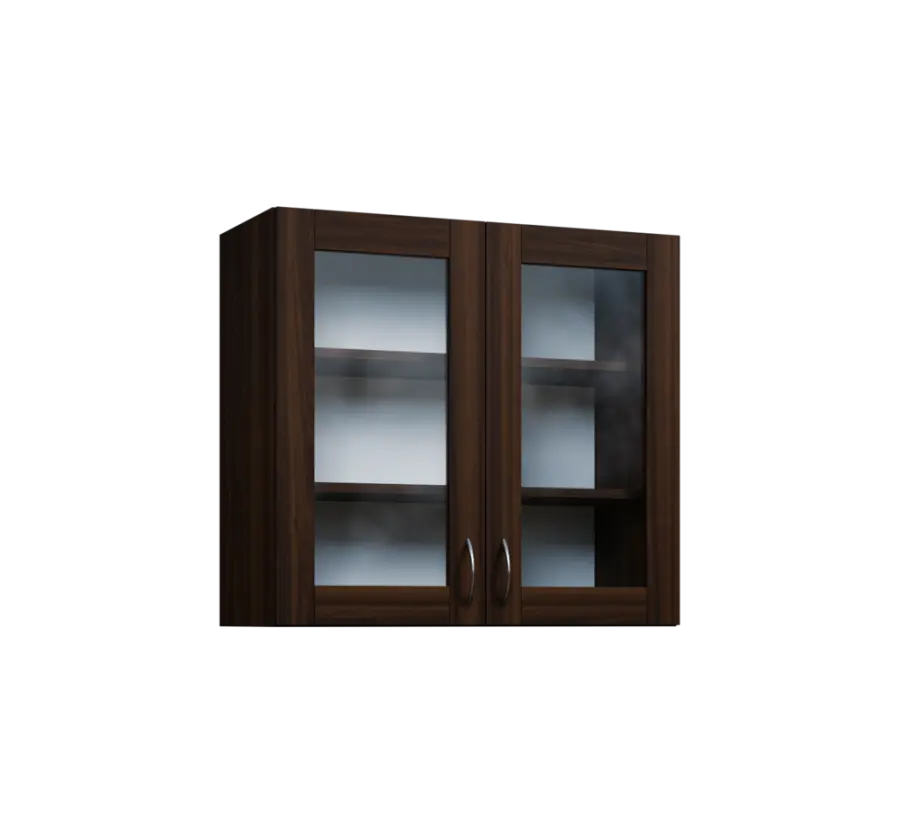 CH - 8S horní skříňka, 2-dveřová, prosklená, 730x800x300, ořech královský