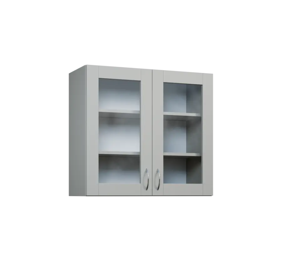 CH - 8S horní skříňka, 2-dveřová, prosklená, 730x800x300, šedá