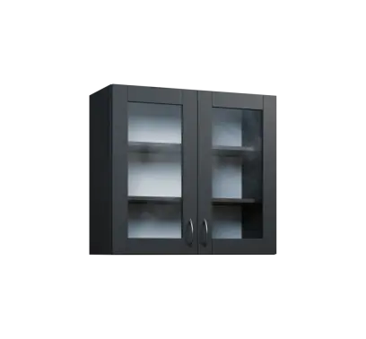 CH - 8S horní skříňka, 2-dveřová, prosklená, 730x800x300, antracit