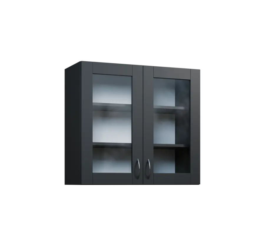 CH - 8S horní skříňka, 2-dveřová, prosklená, 730x800x300, antracit