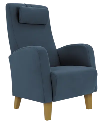 DUBLIN, křeslo, moření přírodní, látka modrá