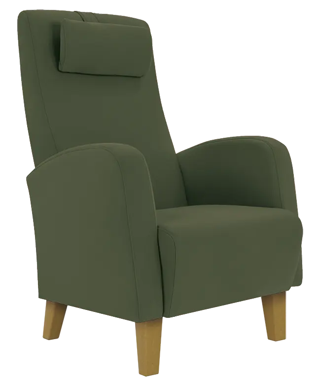 DUBLIN, křeslo, moření přírodní, látka zelená