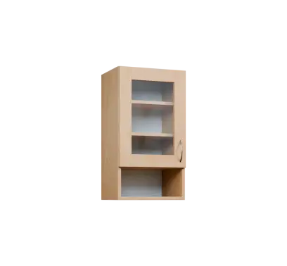 CH - 4NS horní skříňka, 1-dveřová, prosklená/nika, levá, 730x400x300, bříza světlá CH - 4NS horní skříňka, 1-dveřová, prosklená/nika, levá, 730x400x300, bříza světlá