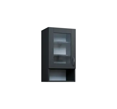 CH - 4NS horní skříňka, 1-dveřová, prosklená/nika, levá, 730x400x300, antracit CH - 4NS horní skříňka, 1-dveřová, prosklená/nika, levá, 730x400x300, antracit