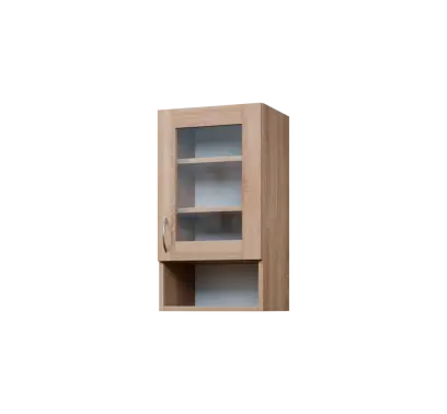 CH - 4NS horní skříňka, 1-dveřová, prosklená/nika, pravá, 730x400x300, dub bardolino