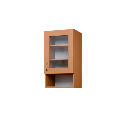 CH - 4NS horní skříňka, 1-dveřová, prosklená/nika, pravá, 730x400x300, buk royal
