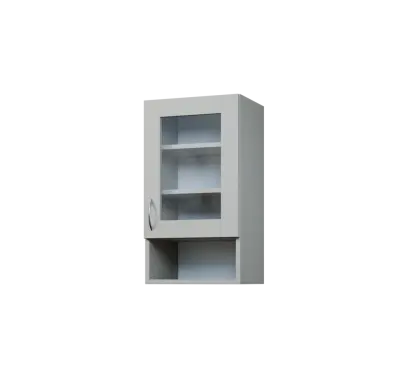CH - 4NS horní skříňka, 1-dveřová, prosklená/nika, pravá, 730x400x300, šedá