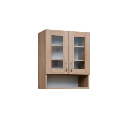 CH - 6NS2 horní skříňka, 2-dveřová, prosklená/nika, 730x600x300, dub bardolino