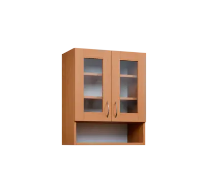 CH - 6NS2 horní skříňka, 2-dveřová, prosklená/nika, 730x600x300, buk royal