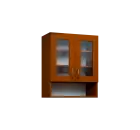 CH - 6NS2 horní skříňka, 2-dveřová, prosklená/nika, 730x600x300, třešeň šumavská