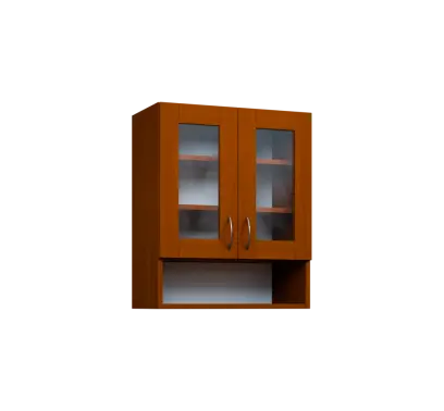 CH - 6NS2 horní skříňka, 2-dveřová, prosklená/nika, 730x600x300, třešeň šumavská