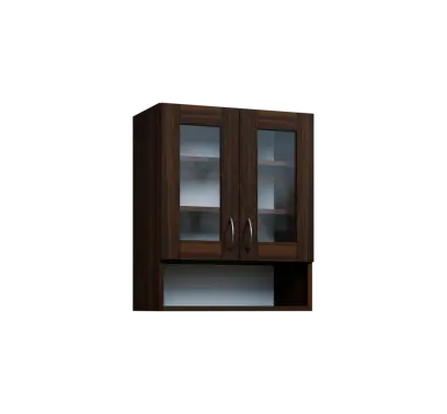 CH - 6NS2 horní skříňka, 2-dveřová, prosklená/nika, 730x600x300, ořech královský