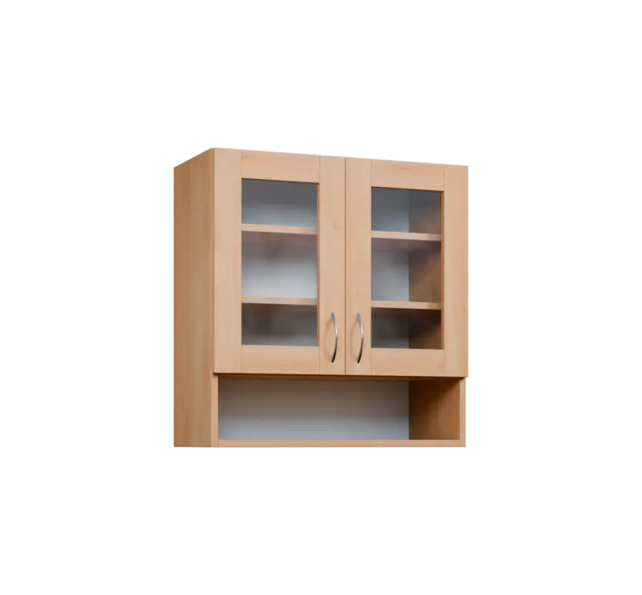 CH - 7NS horní skříňka, 2-dveřová, prosklená/nika, 730x700x300, javor horský