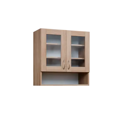 CH - 7NS horní skříňka, 2-dveřová, prosklená/nika, 730x700x300, dub bardolino