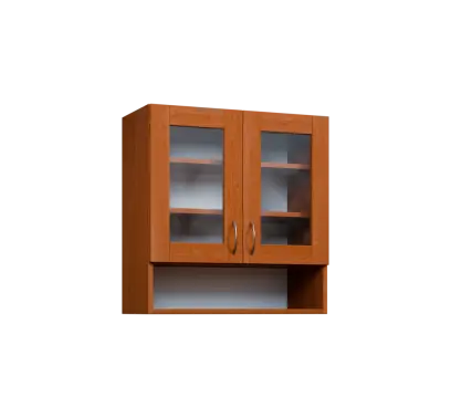CH - 7NS horní skříňka, 2-dveřová, prosklená/nika, 730x700x300, olše jantar
