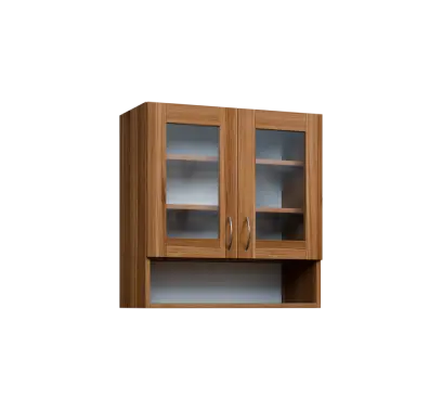 CH - 7NS horní skříňka, 2-dveřová, prosklená/nika, 730x700x300, ořech světlý