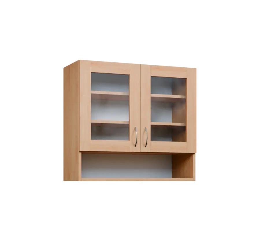 CH - 8NS horní skříňka, 2-dveřová, prosklená/nika, 730x800x300, javor horský
