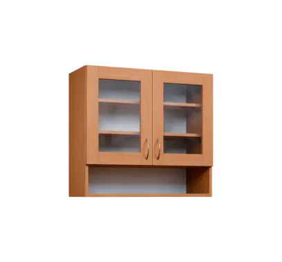 CH - 8NS horní skříňka, 2-dveřová, prosklená/nika, 730x800x300, buk royal