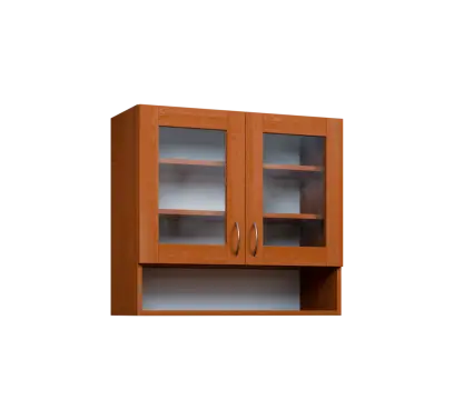 CH - 8NS horní skříňka, 2-dveřová, prosklená/nika, 730x800x300, olše jantar