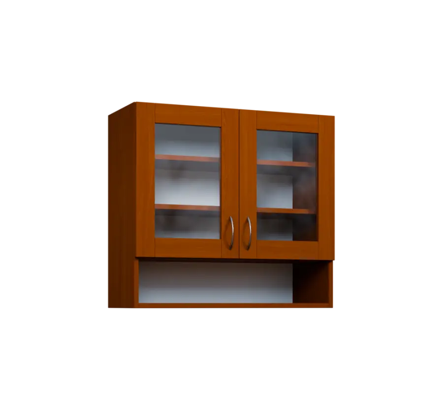 CH - 8NS horní skříňka, 2-dveřová, prosklená/nika, 730x800x300, třešeň šumavská