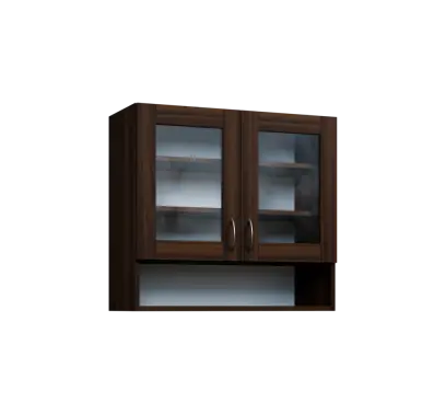 CH - 8NS horní skříňka, 2-dveřová, prosklená/nika, 730x800x300, ořech královský