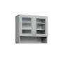 CH - 8NS horní skříňka, 2-dveřová, prosklená/nika, 730x800x300, šedá