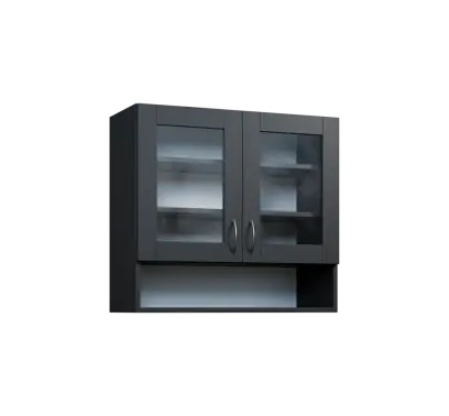 CH - 8NS horní skříňka, 2-dveřová, prosklená/nika, 730x800x300, antracit