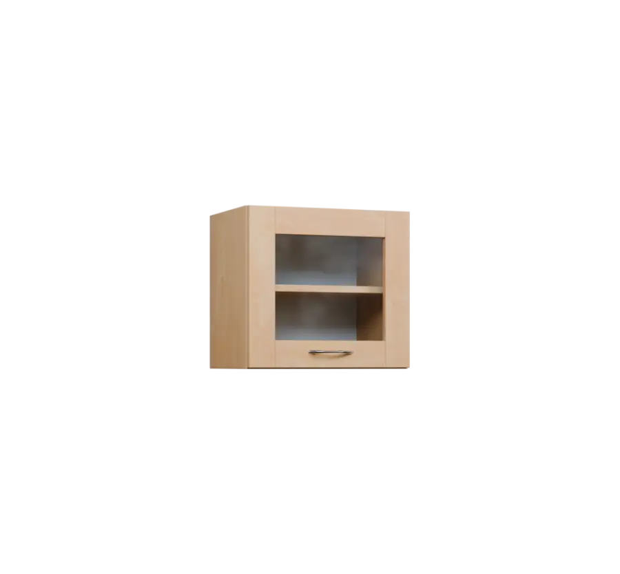 CHV - 45S horní skříňka, výklop, prosklená, 414x450x300, bříza světlá