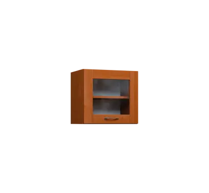 CHV - 45S horní skříňka, výklop, prosklená, 414x450x300, olše jantar