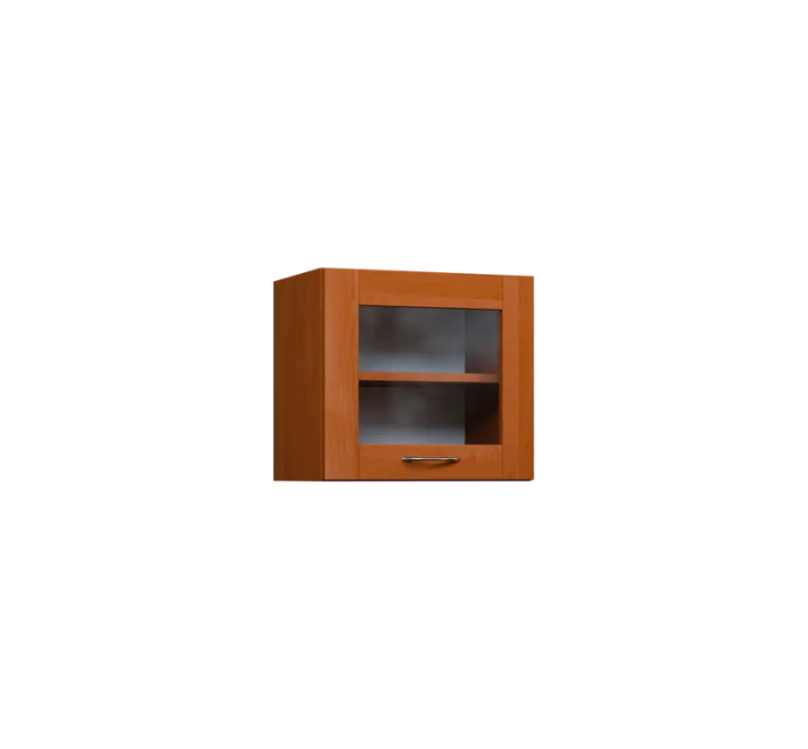 CHV - 45S horní skříňka, výklop, prosklená, 414x450x300, olše jantar