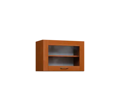 CHV - 64S horní skříňka, výklop, prosklená, 414x600x300, olše jantar