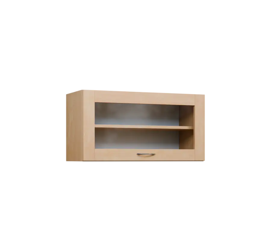 CHV - 84S horní skříňka, výklop, prosklená, 414x800x300, bříza světlá