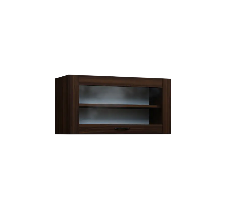 CHV - 84S horní skříňka, výklop, prosklená, 414x800x300, ořech královský