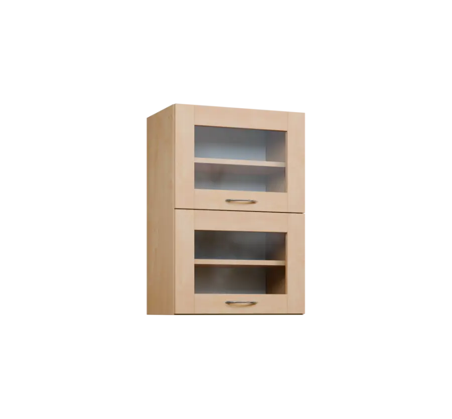 CHVV - 5S horní skříňka, 2 výklopy, prosklená, 730x500x300, bříza světlá