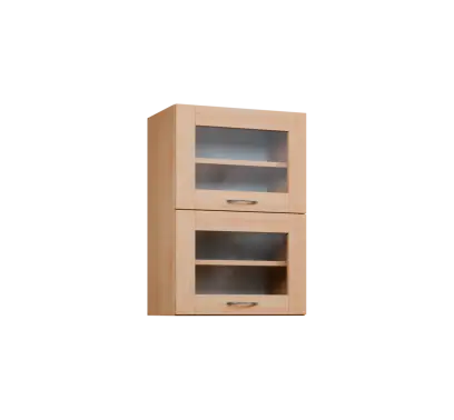 CHVV - 5S horní skříňka, 2 výklopy, prosklená, 730x500x300, javor horský