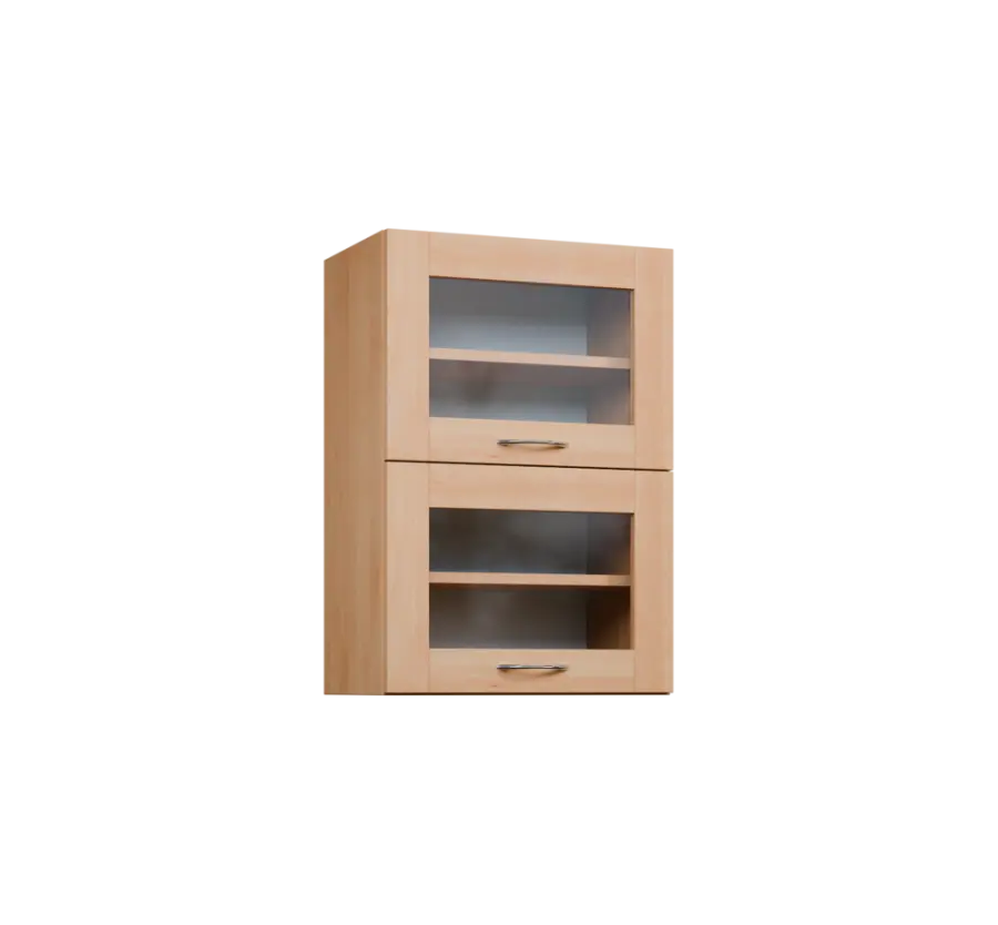 CHVV - 5S horní skříňka, 2 výklopy, prosklená, 730x500x300, javor horský