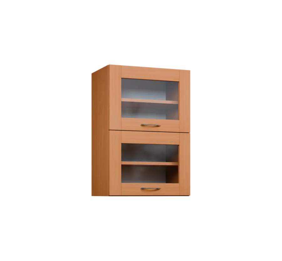 CHVV - 5S horní skříňka, 2 výklopy, prosklená, 730x500x300, buk royal
