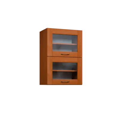 CHVV - 5S horní skříňka, 2 výklopy, prosklená, 730x500x300, olše jantar