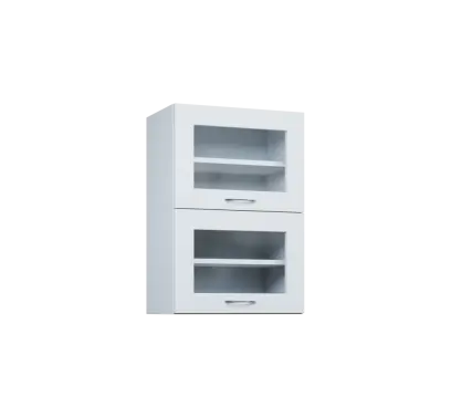 CHVV - 5S horní skříňka, 2 výklopy, prosklená, 730x500x300, bílá