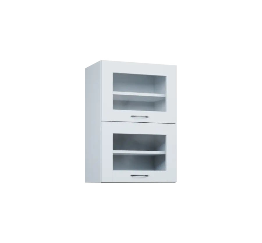 CHVV - 5S horní skříňka, 2 výklopy, prosklená, 730x500x300, bílá