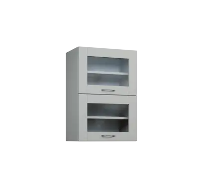 CHVV - 5S horní skříňka, 2 výklopy, prosklená, 730x500x300, šedá