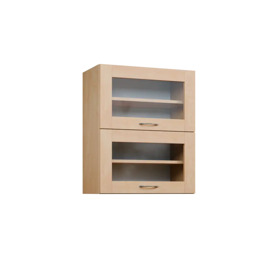 CHVV - 6S horní skříňka, 2 výklopy, prosklená, 730x600x300, bříza světlá