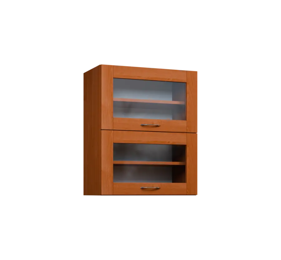 CHVV - 6S horní skříňka, 2 výklopy, prosklená, 730x600x300, olše jantar