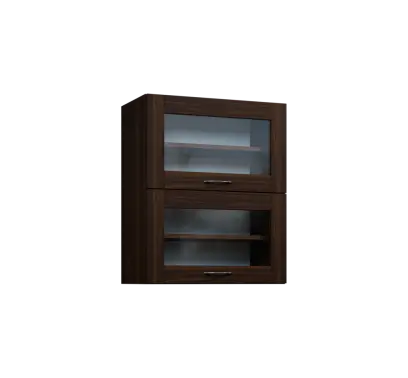 CHVV - 6S horní skříňka, 2 výklopy, prosklená, 730x600x300, ořech královský CHVV - 6S horní skříňka, 2 výklopy, prosklená, 730x600x300, ořech královský