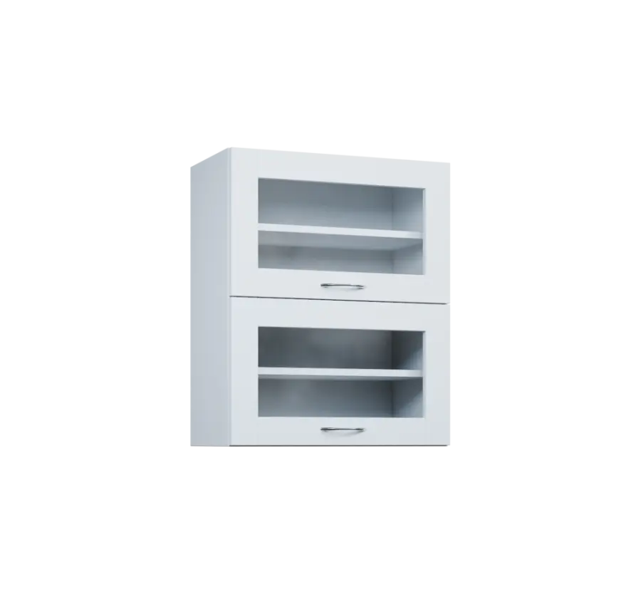 CHVV - 6S horní skříňka, 2 výklopy, prosklená, 730x600x300, bílá