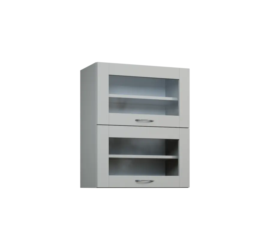 CHVV - 6S horní skříňka, 2 výklopy, prosklená, 730x600x300, šedá