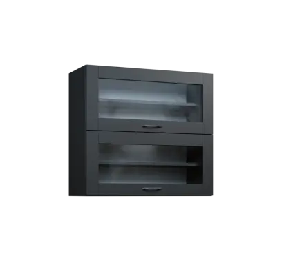CHVV - 8S horní skříňka, 2 výklopy, prosklená, 730x800x300, antracit CHVV - 8S horní skříňka, 2 výklopy, prosklená, 730x800x300, antracit