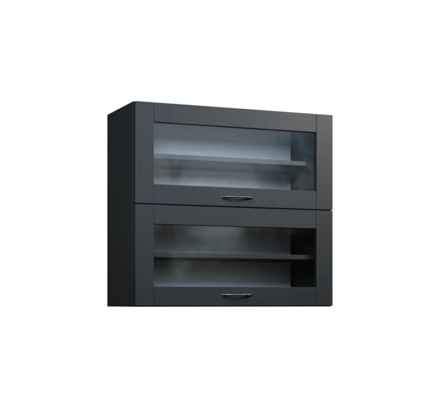 CHVV - 8S horní skříňka, 2 výklopy, prosklená, 730x800x300, antracit
