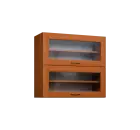 CHVV - 8S horní skříňka, 2 výklopy, prosklená, 730x800x300, olše jantar